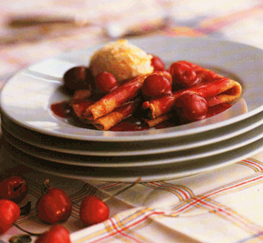 Cherries Jubilee Crepes