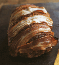 Glazed Meatloaf with Bacon Strips