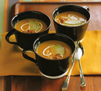 Butternut Squash and Apple Soup with Cider Cream