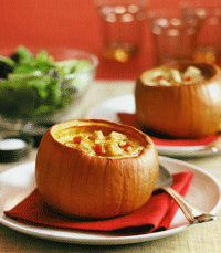 Cheese Soup in Little Pumpkin Shells