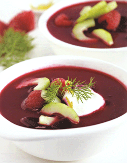 Cold Beet and Raspberry Summer Borscht