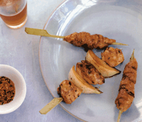 Grilled Chicken and Onion Skewers