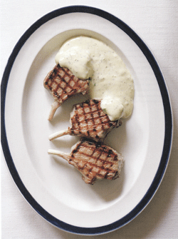 Grilled Lamb Cutlets with Minted Hollandaise