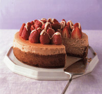 Strawberry and White Chocolate Chip Cheesecake