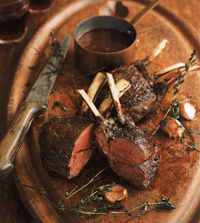 Roasted Rack of Venison with Port and Red Currant Sauce